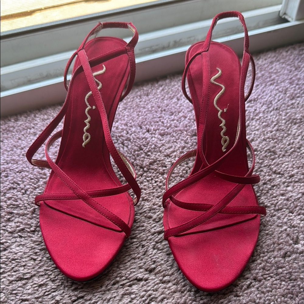Nina Women's Bold Red Strappy Heels